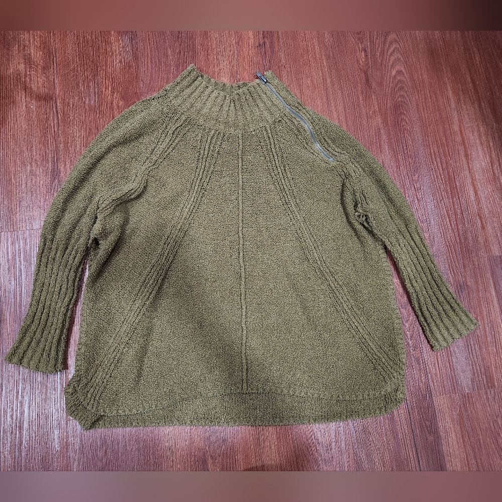 Free People Split Zip Pullover Sweater Alpaca - image 6